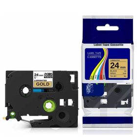 Brother P-Touch TZE-851 Gold Üzerine Siyah 24 mm 8 mt Muadil Etiket