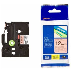 Brother P-Touch TZE-B31 Fosforlu Turuncu Üzerine Siyah 12 mm 8 mt Muadil Etiket
