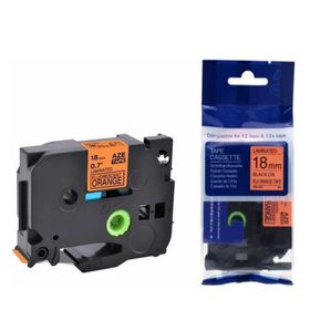 Brother P-Touch TZE-B41 Fosforlu Turuncu Üzerine Siyah 18 mm 8 mt Muadil Etiket