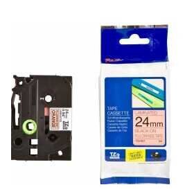 Brother P-Touch TZE-B51 Fosforlu Turuncu Üzerine Siyah 24 mm 8 mt Muadil Etiket