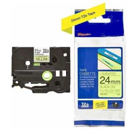 Brother P-Touch TZE-C51 Fosforlu Sarı Üzerine Siyah 24 mm 8 mt Muadil Etiket