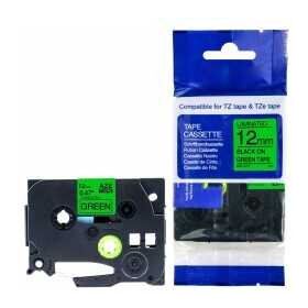 Brother P-Touch TZE-D31 Fosforlu Yeşil Üzerine Siyah 12 mm 8 mt Muadil Etiket
