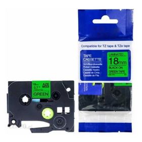 Brother P-Touch TZE-D41 Fosforlu Yeşil Üzerine Siyah 18 mm 8 mt Muadil Etiket