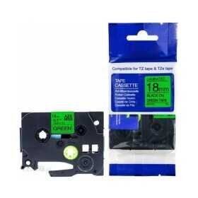 Brother P-Touch TZE-D41 Fosforlu Yeşil Üzerine Siyah 18 mm 8 mt Muadil Etiket