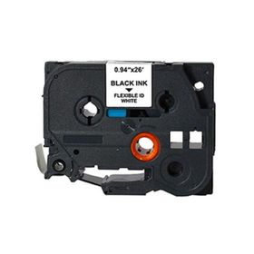 Brother P-Touch TZE-FX251 Beyaz Üzerine Siyah Esnek 24 mm 8 mt Muadil Etiket