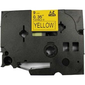 Brother P-Touch TZE-FX621 Sarı Üzerine Siyah Esnek 9 mm 8 mt Muadil Etiket