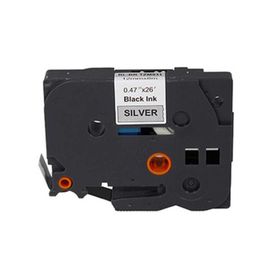Brother P-Touch TZE-M931 Mat Gümüş Üzerine Siyah 12 mm 8 mt Muadil Etiket