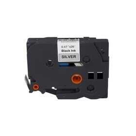 Brother P-Touch TZE-M931 Mat Gümüş Üzerine Siyah 12 mm 8 mt Muadil Etiket