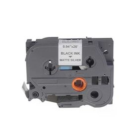 Brother P-Touch TZE-M951 Mat Gümüş Üzerine Siyah Güçlü Yapışkanlı 24 mm 8 mt Muadil Etiket