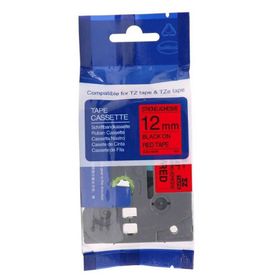 Brother P-Touch TZE-S431 Kırmızı Üzerine Siyah Güçlü Yapışkanlı 12 mm 8 mt Muadil Etiket