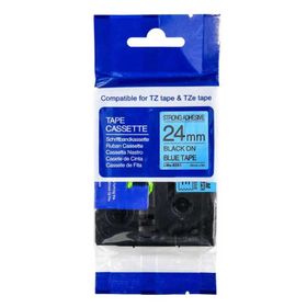 Brother P-Touch TZE-S551 Mavi Üzerine Siyah Güçlü Yapışkanlı 24 mm 8 mt Muadil Etiket