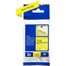 Brother P-Touch TZE-S651 Sarı Üzerine Siyah Güçlü Yapışkanlı 24 mm 8 mt Muadil Etiket