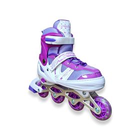 Brother Toys Işıklı Numara Ayarlanabilen 2+2 ve 2+1+1 Teker Mor Çocuk Pateni