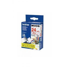 Brother TZ-152 24 mm Kırmızı Lamine Etiket