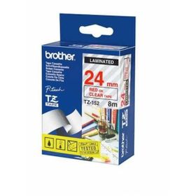 Brother TZ-152 24 mm Kırmızı Lamine Etiket