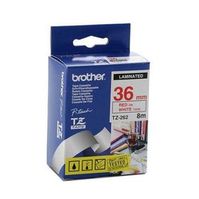Brother TZ-262 36 mm Kırmızı Lamine Etiket