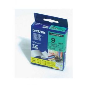 Brother TZ-721 9 mm Yeşil Üzerine Siyah Laminasyonlu Etiket