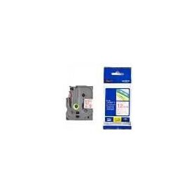 Brother Tze-132 12 mm Şeffaf Üzeri Kırmızı Laminasyonlu Etiket