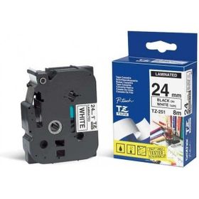 Brother TZE-251 24 mm Beyaz Lamine Etiket
