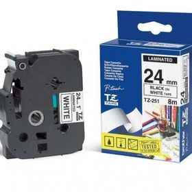 Brother TZE-251 24 mm Beyaz Lamine Etiket