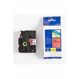 Brother TZE-461 36 mm x 8 mm Kırmızı Üzerine Siyah Laminasyonlu Etiket