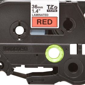 Brother TZE-461 36 mm x 8 mm Kırmızı Üzerine Siyah Laminasyonlu Etiket