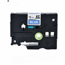Brother TZE-531 12 mm Mavi Üzerine Siyah Laminasyonlu Muadil Etiket