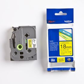 Brother TZE-641 18 mm Sarı Üzeri Siyah Laminasyonlu Etiket