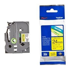 Brother TZE-651 24 mm Sarı Üzerine Siyah Orjinal Etiket