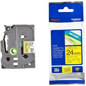 Brother TZE-651 24 mm Sarı Üzerine Siyah Orjinal Etiket
