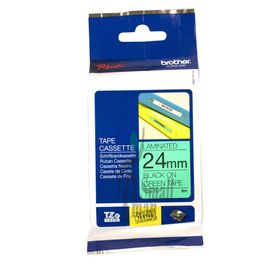 Brother Tze-751 24 mm Yeşil Üzeri Siyah Laminasyonlu Etiket