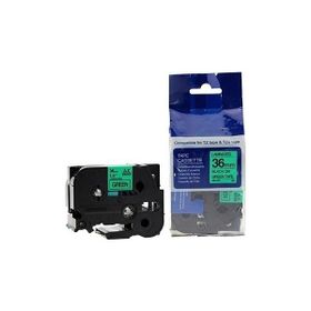 Brother TZE-761 36 mm Yeşil Üzerine Siyah Laminasyonlu Muadil Etiket
