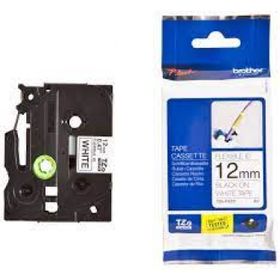 Brother TZE-FX231 12 mm Beyaz Üzerine Siyah Esnek Laminasyonlu Etiket