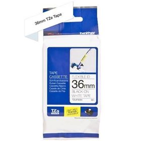 Brother Tze-fx261 36 mm Beyaz Üzeri Siyah Esnek Laminasyonlu Etiket