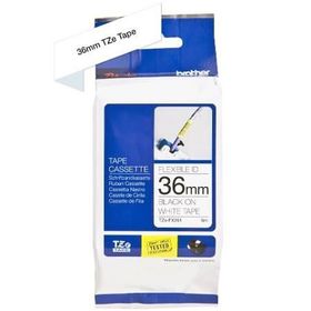 Brother Tze-fx261 36 mm Beyaz Üzeri Siyah Esnek Laminasyonlu Etiket