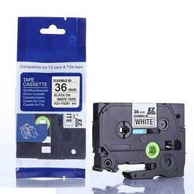 Brother Tze-fx261 36 mm Beyaz Üzeri Siyah Esnek Laminasyonlu Etiket