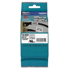 Brother Tze-fx261 36 mm Beyaz Üzeri Siyah Esnek Laminasyonlu Etiket
