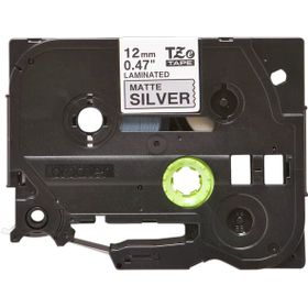 Brother TZE-M931 12 mm Mat Gümüş Üzerine Siyah Etiket