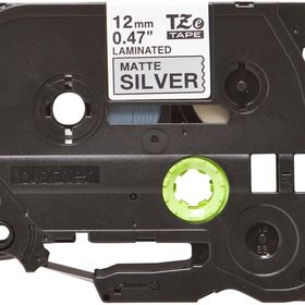 Brother TZE-M931 12 mm Mat Gümüş Üzerine Siyah Etiket