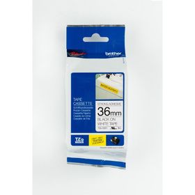 Brother Tze-s261 36 mm Beyaz Üzeri Siyah Güçlü Yapışkanlı Laminasyonlu Etiket