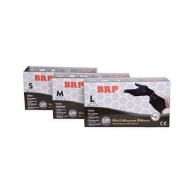 BRP 20x100 Adet Siyah Pudrasız Large Nitril Muayene Eldiveni
