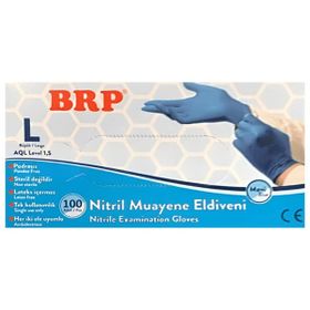 BRP Nitril Mavi Large 100'lü Muayene Eldiveni