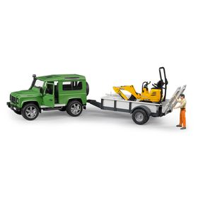 Bruder 02593 Land Rover Arazi Aracı ve JCB Mini Kazıcı
