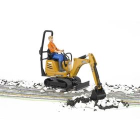 Bruder 62002 JCB Küçük Kepçe 8010 CTS ve İnşaat İşçisi Bworld