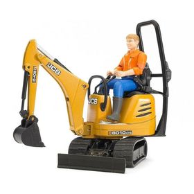 Bruder 62002 JCB Küçük Kepçe 8010 CTS ve İnşaat İşçisi Bworld