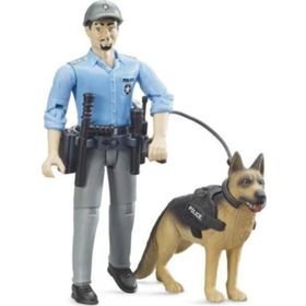 Bruder BR62150 Mavi Polis Figürü Polis Köpeği