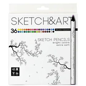 Bruno Visconti 30-0116 Sketch Art Kalın Gövde 4 mm Grafit 36 Renk Profesyonel Kuru Boya Seti