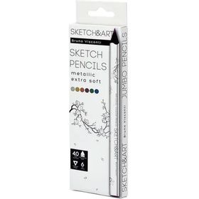 Bruno Visconti 30- 0118/03 Sketch Art 4 mm Grafit 6 Renk Pastel Profesyonel Kuru Boya Set