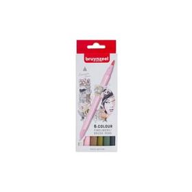 Bruynzeel 5789106 Tokyo Edition Fineliner Çift Taraflı Brushpen 6 Renk N:60325106 Kalem Seti
