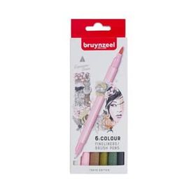 Bruynzeel 5789106 Tokyo Edition Fineliner Çift Taraflı Brushpen 6 Renk N:60325106 Kalem Seti